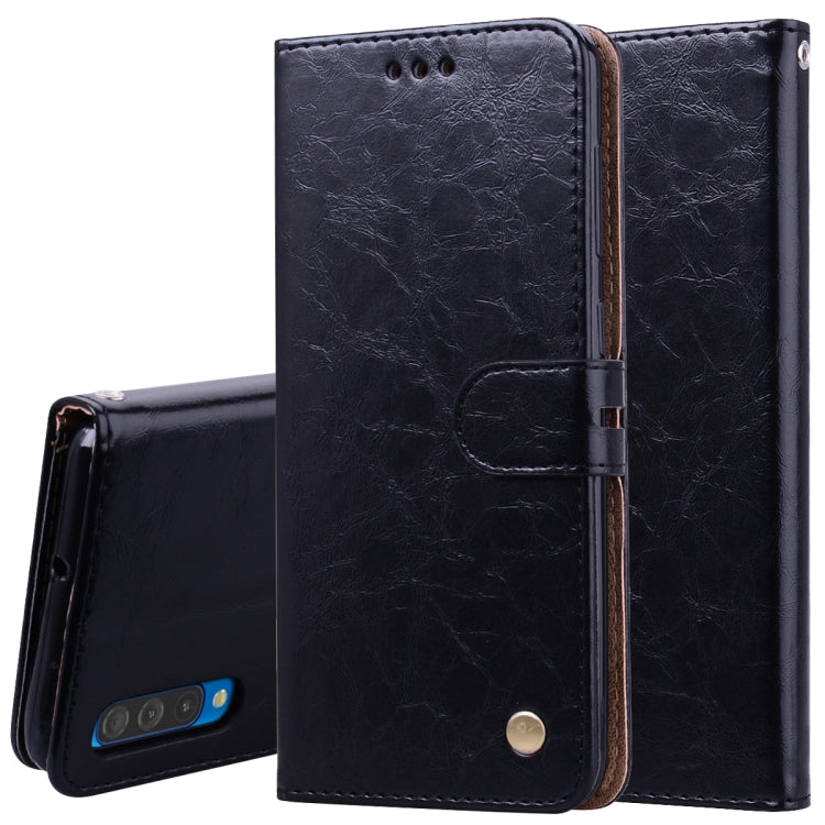 Business Style Oil Wax Texture Horizontal Flip Leather Case for Galaxy A50, with Holder & Card Slots & Wallet, For Galaxy A50