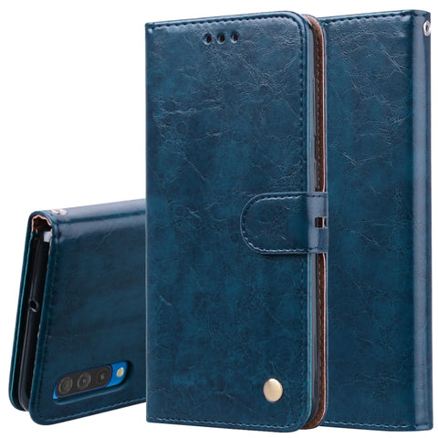 Business Style Oil Wax Texture Horizontal Flip Leather Case for Galaxy A50, with Holder & Card Slots & Wallet, For Galaxy A50