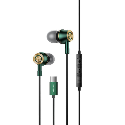 USAMS US-SJ482 EP-43 Wired In Ear USB-C / Type-C Interface Metal Digital HiFi Noise Reduction Earphones with Mic & Digital Chip, Length: 1.2m