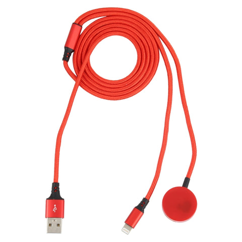For iPhone / Apple Watch 2 In 1 8 Pin + Magnetic Charging Base Multi-function Charging Cable, Length: 1m, 2 In 1