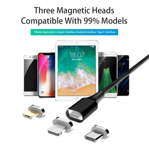 M11 3A USB to Micro USB Nylon Braided Magnetic Data Cable, Cable Length: 1m, Micro USB
