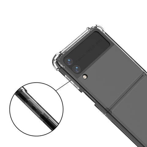 For Samsung Galaxy Z Flip4 Shock-resistant Transparent Acrylic TPU Phone Case, For Samsung Galaxy Z Flip4