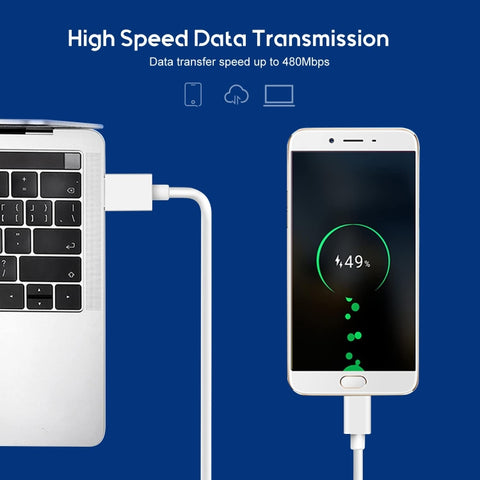 USB 2.0 to USB-C / Type-C Charging Data Cable, Cable Length: 1m