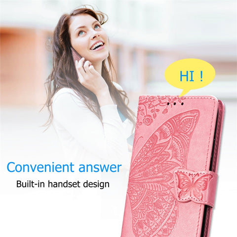 Butterfly Love Flowers Embossing Horizontal Flip Leather Case for Galaxy A50, with Holder & Card Slots & Wallet & Lanyard, For Galaxy A50