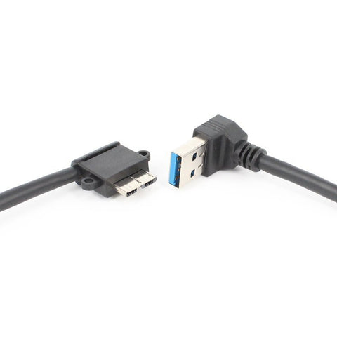 2 PCS USB 3.0 Upper Elbow Male to Micro USB 3.0 Elbow Charging Data Cable, Cable Length: 27cm, Upper Elbow