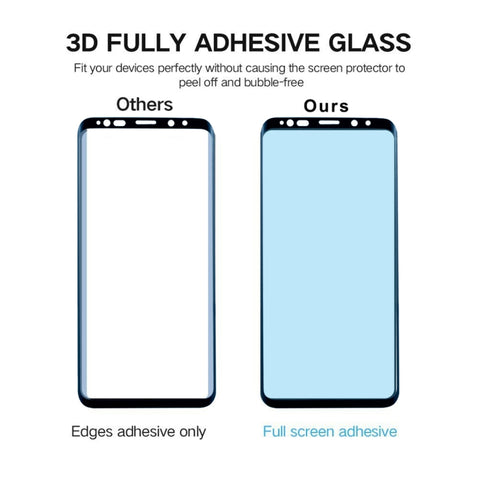 For Galaxy S9 0.33mm 9H Surface Hardness 3D Curved Edge Anti-scratch Full Screen HD Fully Adhesive Glass Screen Protector, For Galaxy S9
