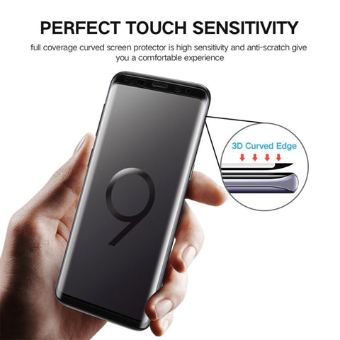 For Galaxy S9 0.33mm 9H Surface Hardness 3D Curved Edge Anti-scratch Full Screen HD Fully Adhesive Glass Screen Protector, For Galaxy S9