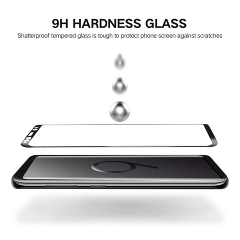 For Galaxy S9 0.33mm 9H Surface Hardness 3D Curved Edge Anti-scratch Full Screen HD Fully Adhesive Glass Screen Protector, For Galaxy S9