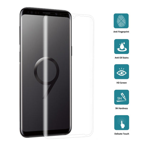 For Galaxy S9+ 9H Surface Hardness 3D Curved Edge Anti-scratch Full Screen HD Tempered Glass Screen Protector, For Galaxy S9+