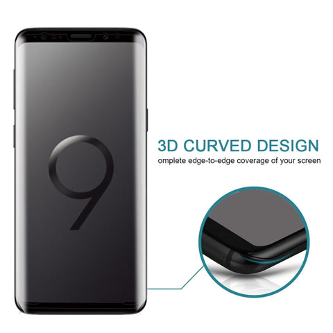 For Galaxy S9+ 9H Surface Hardness 3D Curved Edge Anti-scratch Full Screen HD Tempered Glass Screen Protector, For Galaxy S9+