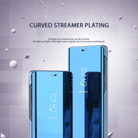 Electroplating Mirror Horizontal Flip Leather Case for Galaxy A70 , with Holder, For Galaxy A70
