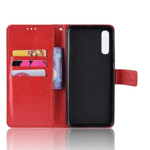 Retro Crazy Horse Texture Horizontal Flip Leather Case for Galaxy A70, with Holder & Card Slots & Photo Frame