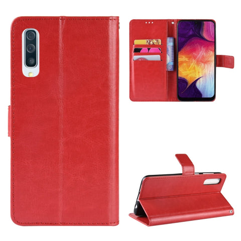 Retro Crazy Horse Texture Horizontal Flip Leather Case for Galaxy A70, with Holder & Card Slots & Photo Frame