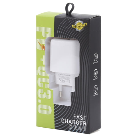 LZ-215A+C 20W QC 3.0 USB + PD 3.0 USB-C / Type-C Fast Charging Travel Charger, EU Plug, EU Plug