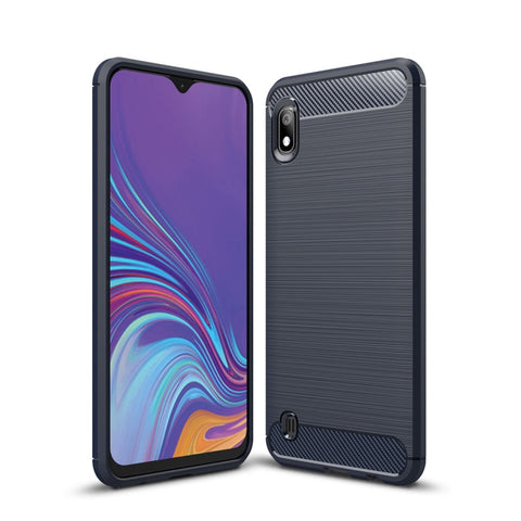 Brushed Texture Carbon Fiber Shockproof TPU Case for Galaxy A10, 三星 Galaxy A10