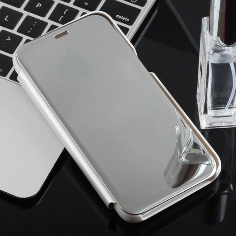 Electroplating Mirror Horizontal Flip Case for Galaxy J2 Core, with Holder, Galaxy J2 Core