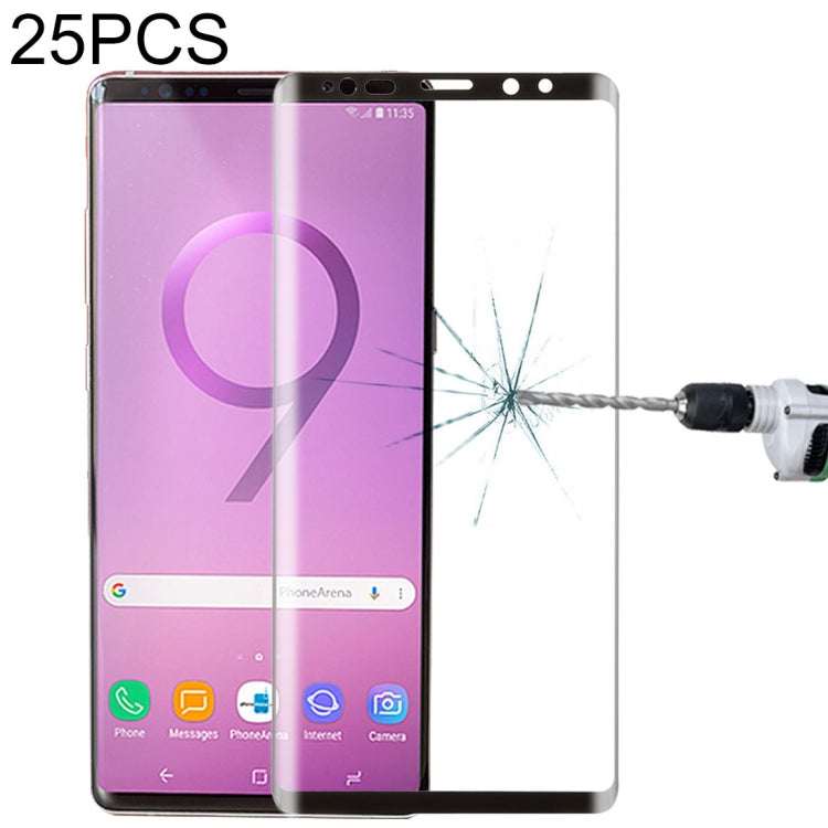 25 PCS 0.26mm 9H Surface Hardness 3D Curved Edge Full Screen Tempered Glass Film for Galaxy Note 9, For Galaxy Note 9