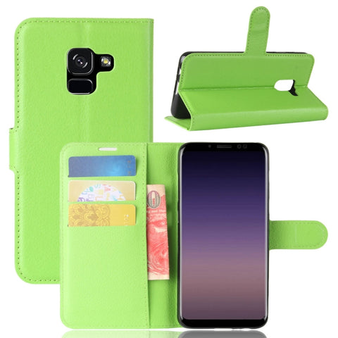 For Galaxy A8 (2018) Litchi Texture Horizontal Flip Leather Case with Holder & Card Slots & Wallet, For Galaxy A8 (2018)