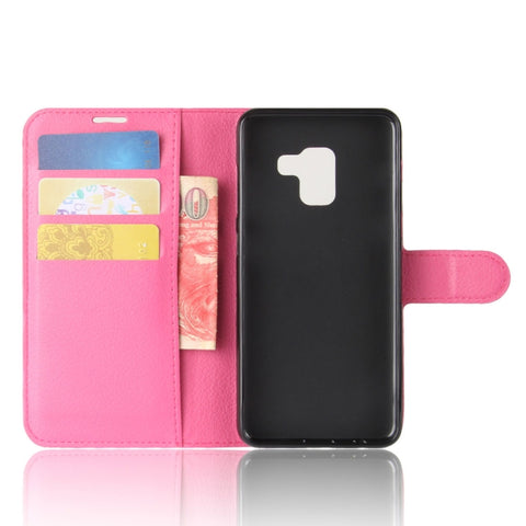 For Galaxy A8 (2018) Litchi Texture Horizontal Flip Leather Case with Holder & Card Slots & Wallet, For Galaxy A8 (2018)