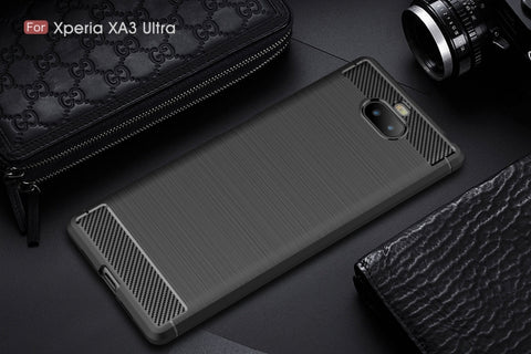 Brushed Texture Carbon Fiber Soft TPU Case for Sony Xperia 10 Plus, For Sony Xperia 10 Plus, Sony Xperia 10 Plus