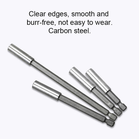 5 PCS 1/4 Electric Batch Head High Magnetism Connecting Rod Pistol Drill Extension Rod Sleeve Fast Turning Joint, Length: 100mm, 100mm Joint