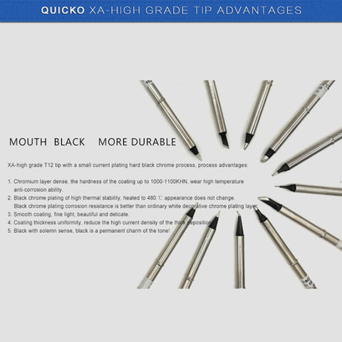 QUICKO T12-ILS Black Welding Lead-free Soldering Iron Tip, T12-ILS