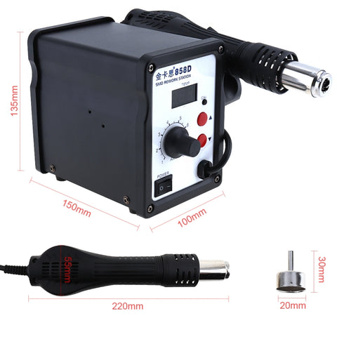 Kaisi K-858D SMD Hot-Air Soldering Station LED Digital Display Support Controllable Temperature for Desoldering + Air Nozzles, EU Plug, K-858D, EU Plug, K-858D, US Plug
