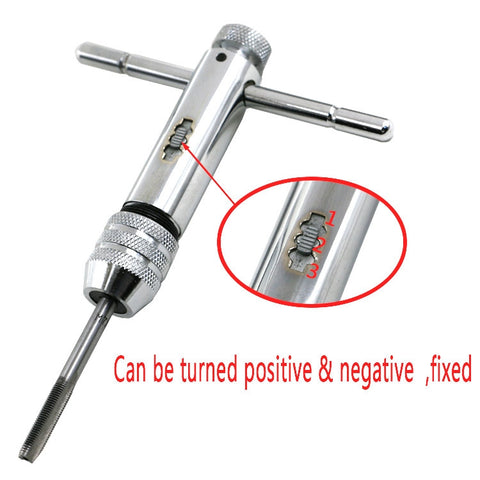 M5-M12 Lengthened Adjustable Ratchet Wrench with Positive and Reverse Tap Wrench, M5-M12