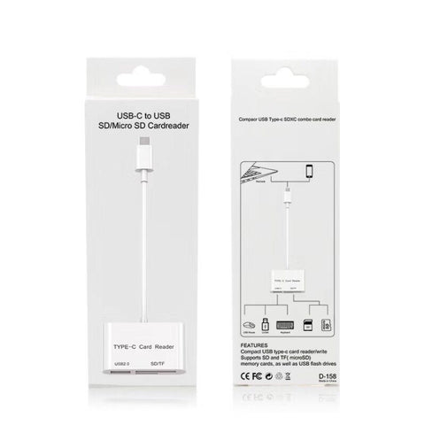 Type-C to USB SD/TF Card Reader