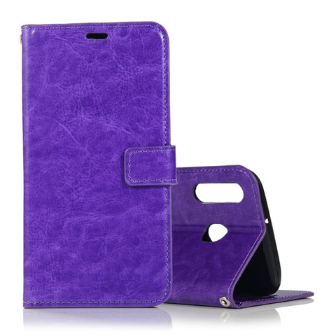 Crazy Horse Texture Horizontal Flip Leather Case with Holder & Card Slots & Wallet & Photo Frame, for Galaxy  A40