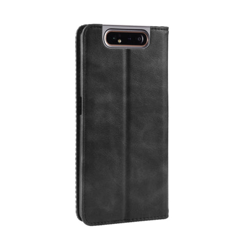 Magnetic Buckle Retro Crazy Horse Texture Horizontal Flip Leather Case for Samsung Galaxy A80(A90)   , with Holder & Card Slots & Photo Frame, For Galaxy A80