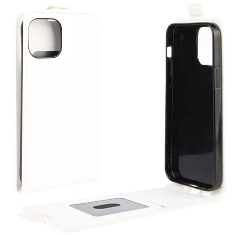 For iPhone 12 6.1 inch  R64 Texture Single Vertical Flip Leather Protective Case with Card Slots & Photo Frame, For iPhone 12 / 12 Pro