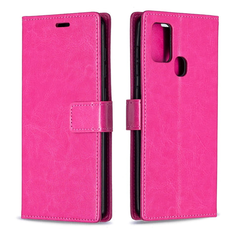 For Samsung Galaxy A21s Crazy Horse Texture Horizontal Flip Leather Case with Holder & Card Slots & Wallet & Photo Frame, For Galaxy A21s