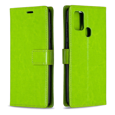 For Samsung Galaxy A21s Crazy Horse Texture Horizontal Flip Leather Case with Holder & Card Slots & Wallet & Photo Frame, For Galaxy A21s