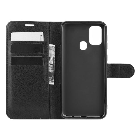 For Samsung Galaxy M31 Litchi Texture Horizontal Flip Protective Case with Holder & Card Slots & Wallet, For Galaxy M31