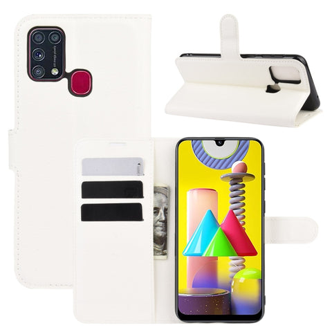 For Samsung Galaxy M31 Litchi Texture Horizontal Flip Protective Case with Holder & Card Slots & Wallet, For Galaxy M31