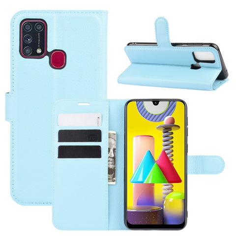 For Samsung Galaxy M31 Litchi Texture Horizontal Flip Protective Case with Holder & Card Slots & Wallet, For Galaxy M31