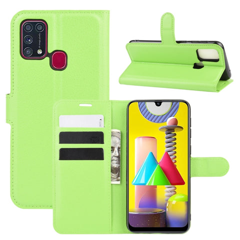 For Samsung Galaxy M31 Litchi Texture Horizontal Flip Protective Case with Holder & Card Slots & Wallet, For Galaxy M31