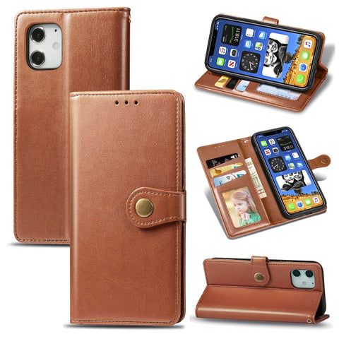 Retro Solid Color Leather Buckle Phone Case with Lanyard & Photo Frame & Card Slot & Wallet & Stand Function, For iPhone 12 Pro Max, For iPhone 12 / 12 Pro, For iPhone 12 mini