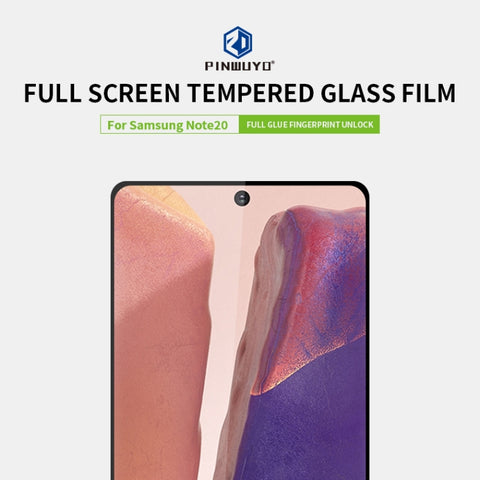 PINWUYO 9H 2.5D Full Screen Tempered Glass Film（Ultrasonic fingerprint unlock）, For Samsung Galaxy Note20