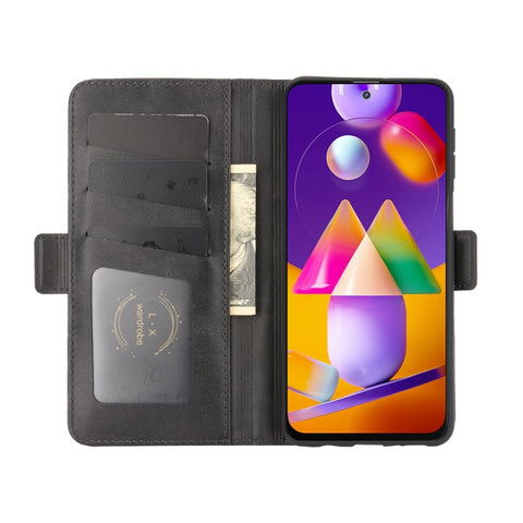 For Samsung Galaxy M31s Dual-side Magnetic Buckle Horizontal Flip Leather Case with Holder & Card Slots & Wallet, For Galaxy M31s