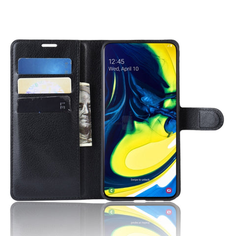 Litchi Texture Wallet Leather Stand Protective Case for Samsung A80/A90
