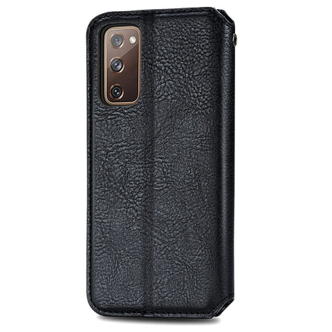 Cubic Grid Pressed Horizontal Flip Magnetic PU Leather Case with Holder & Card Slots & Wallet, For Samsung Galaxy S20 FE(4G/5G) / S20 Lite, For Galaxy S20 FE(4G/5G) / S20 Lite