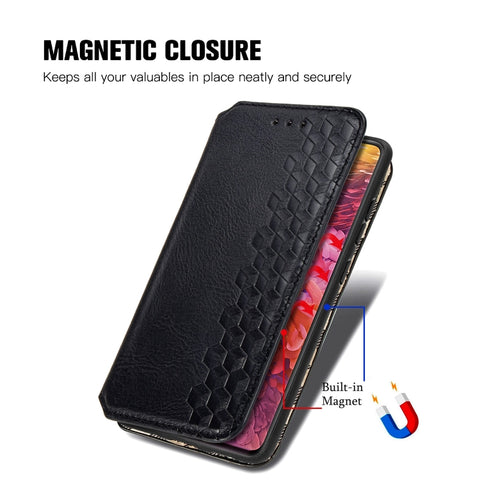 Cubic Grid Pressed Horizontal Flip Magnetic PU Leather Case with Holder & Card Slots & Wallet, For Samsung Galaxy S20 FE(4G/5G) / S20 Lite, For Galaxy S20 FE(4G/5G) / S20 Lite