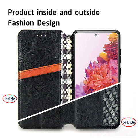 Cubic Grid Pressed Horizontal Flip Magnetic PU Leather Case with Holder & Card Slots & Wallet, For Samsung Galaxy S20 FE(4G/5G) / S20 Lite, For Galaxy S20 FE(4G/5G) / S20 Lite