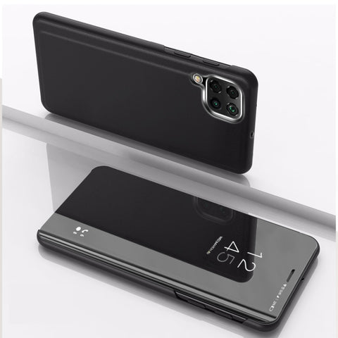 Plated Mirror Horizontal Flip Leather Case with Holder, For Samsung Galaxy A42