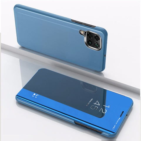 Plated Mirror Horizontal Flip Leather Case with Holder, For Samsung Galaxy A42