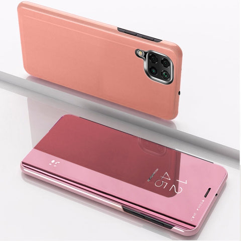 Plated Mirror Horizontal Flip Leather Case with Holder, For Samsung Galaxy A42