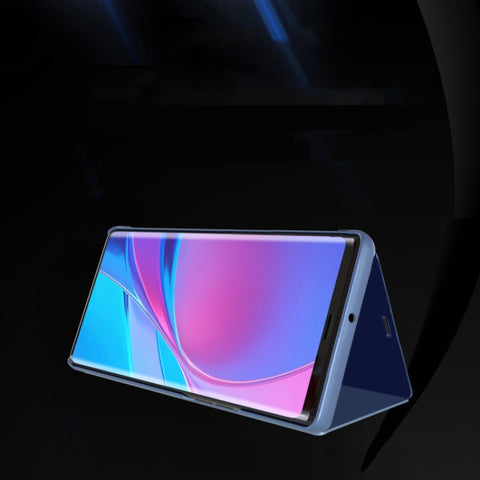 Plated Mirror Horizontal Flip Leather Case with Holder, For Samsung Galaxy A42