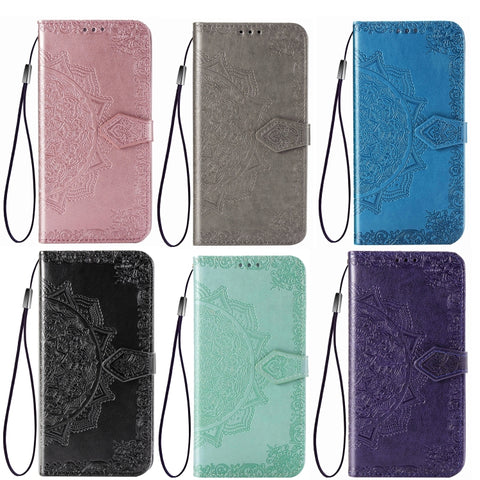 Mandala Flower Embossed Horizontal Flip Leather Case with Bracket / Card Slot / Wallet / Lanyard, For Galaxy A42 5G, For Galaxy M51, For Galaxy M30S/M21
